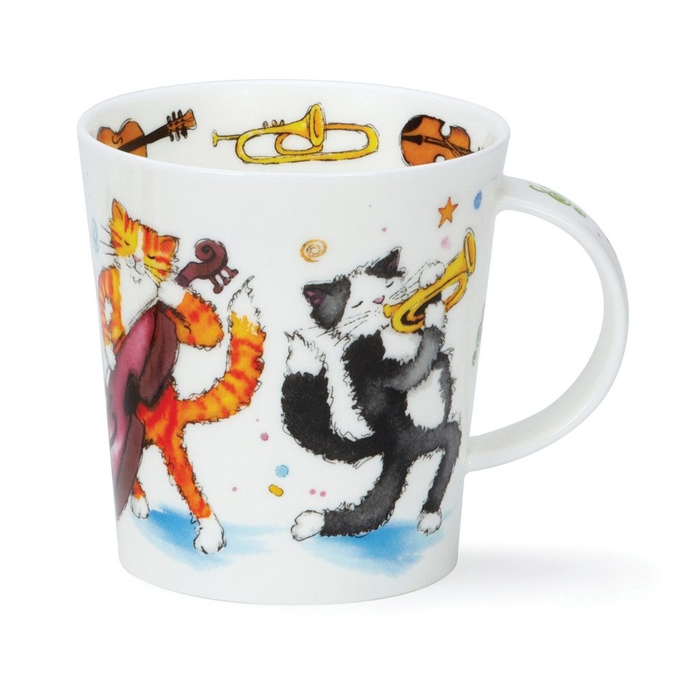 Dunoon Tasse Groovy Cats Katzen Lomond 0,32 l Fine Bone China Porzellan, 1-tlg.