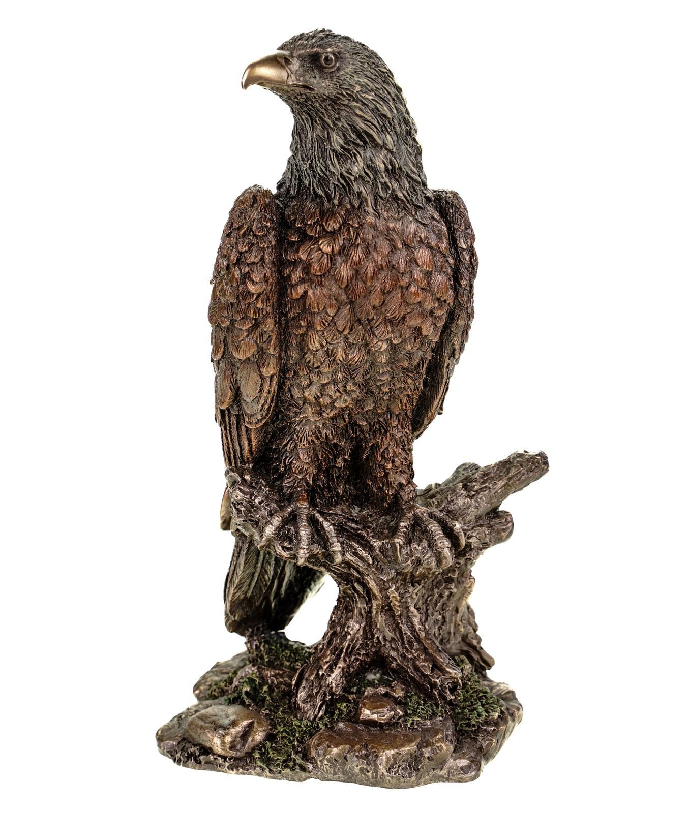 Dekofigur Veronese US Weißkopfseeadler auf Ast bronziert Adler Seeadler Vogel