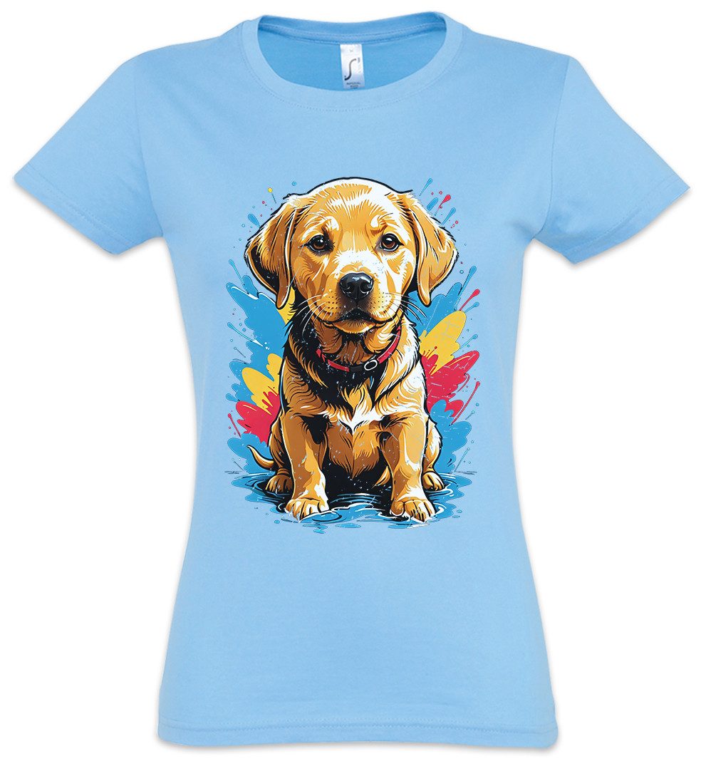 Urban Backwoods Print-Shirt Labrador Puppy Art Damen T-Shirt Golden Retriev günstig online kaufen