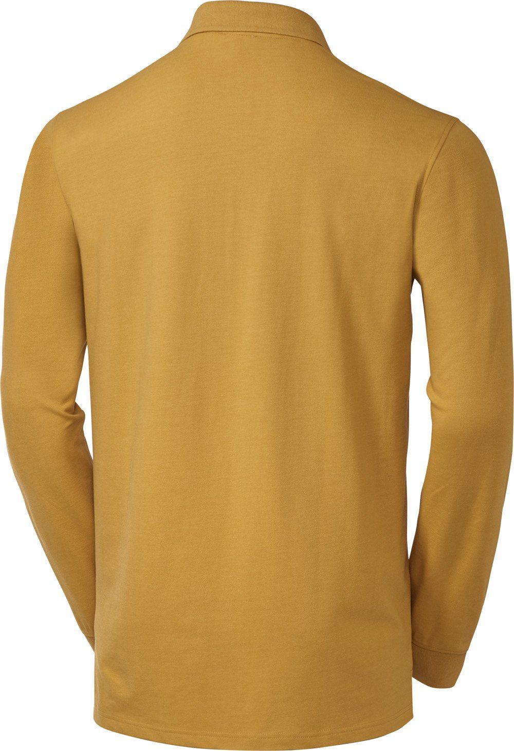 Stretch-Baumwoll-Piqué Langarmshirt Polo angenehmes Assn Langarm-Poloshirt U.S. gelb