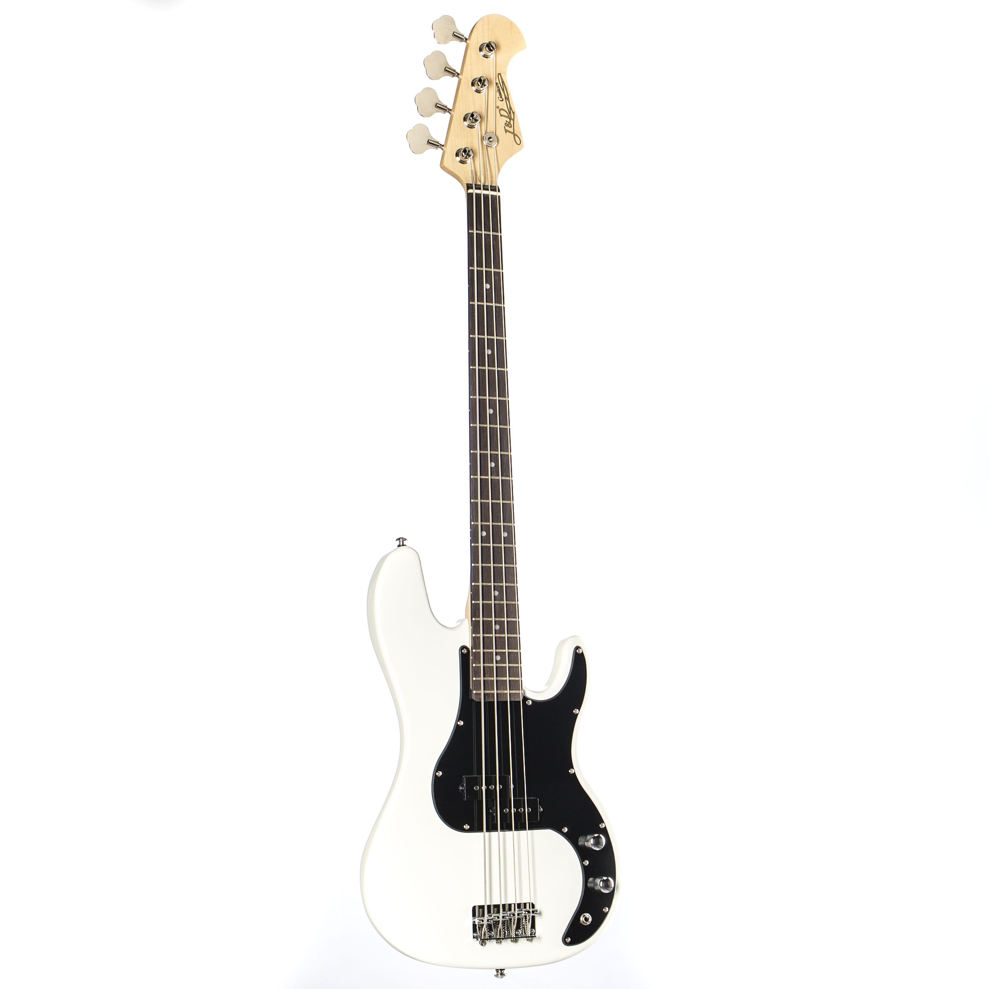 J & D E-Bass, PB White Anfänger E-Bass mit Split-Coil Pickup und bequemem Hals, E-Bässe, 4-Saiter E-Bässe, PB White E-Bass, Anfänger E-Bass, Split-Coil Pickup
