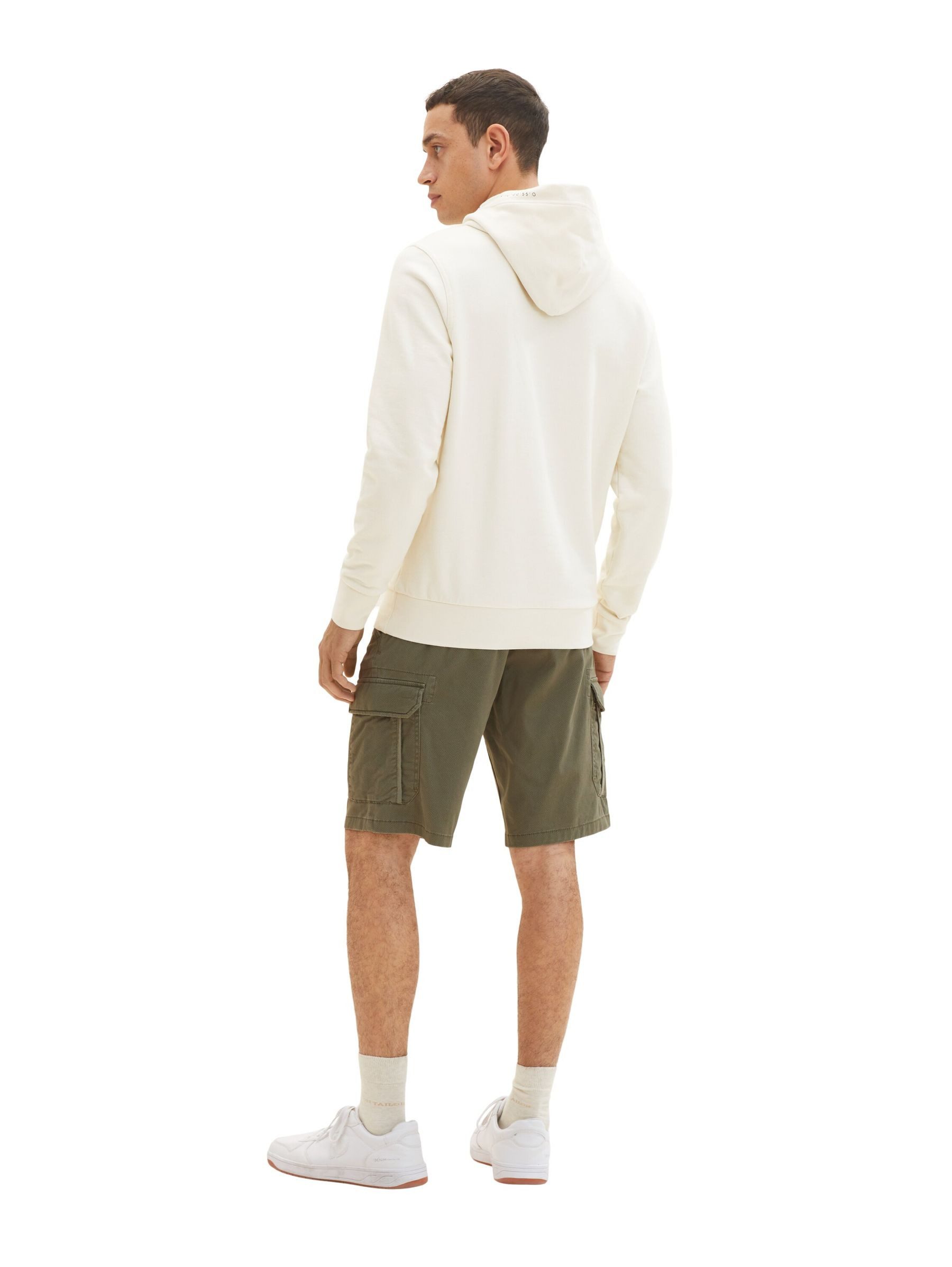 TOM TAILOR Chinoshorts Cargo Kurze Twill für Herren Baumwolle Regular Fit unifarben elastisch Reißverschluss