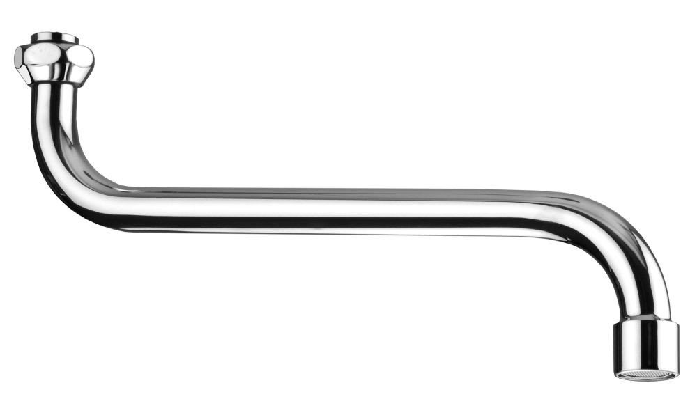 CORNAT Auslaufventil Cornat Rohrauslauf S-Form 25 cm verchromt