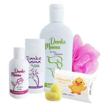 vitamedes Hautpflege-Set Wellness Set Danke Mama - hochwertige Geschenkbox, 11-tlg.