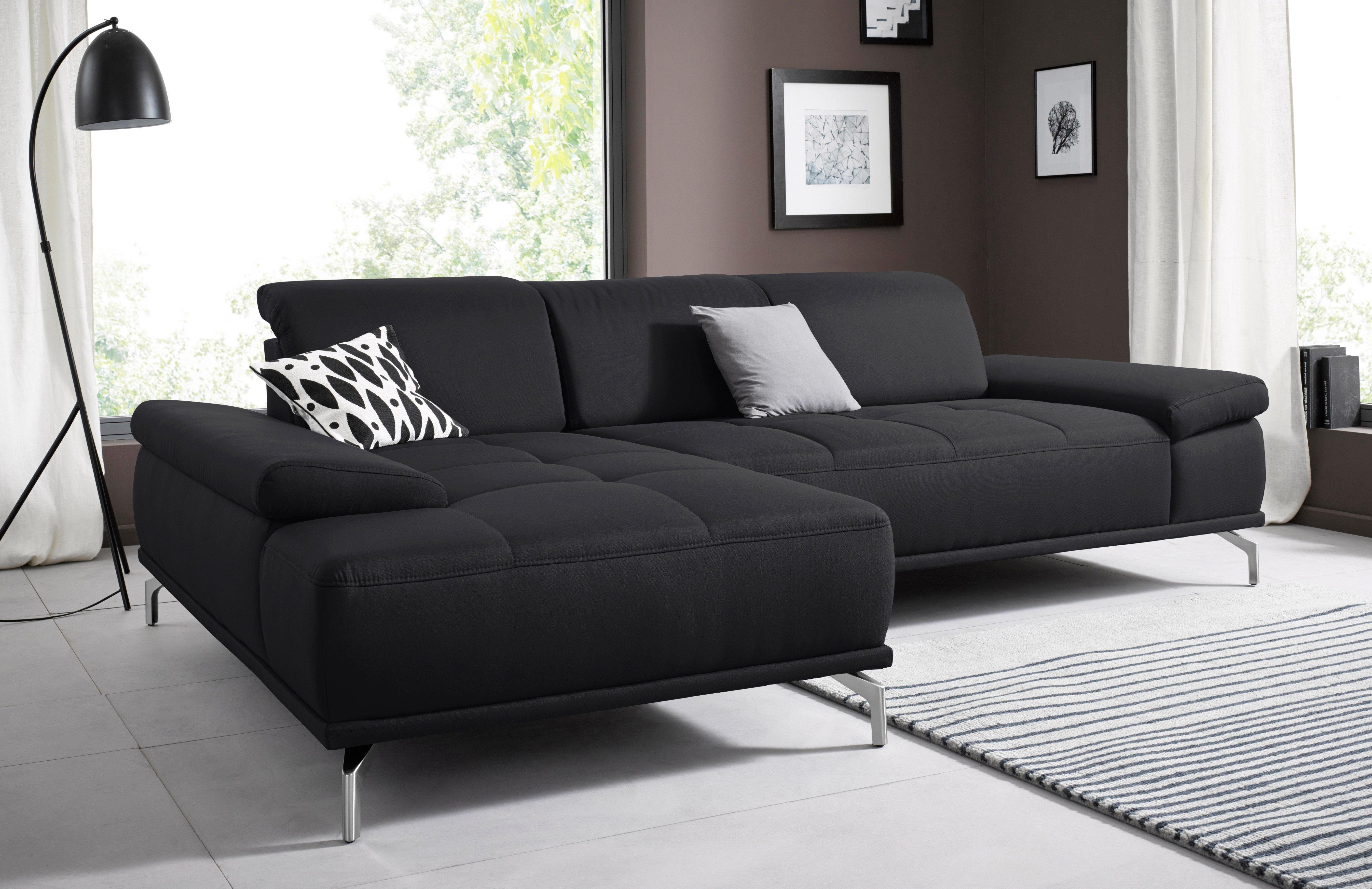 Places of Style Ecksofa Caluna, Inkl.Sitztiefenverstellung, wahlweise mit Kopf- und Armteilverstellung