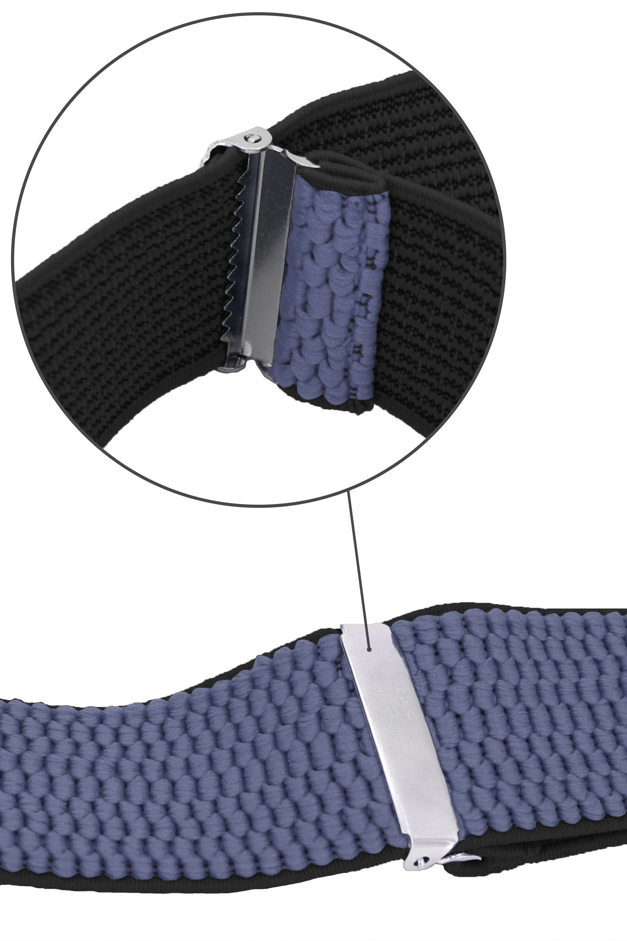 Fabio Farini Hosenträger verstellbar Breites Clipverschluss, starken Y-Design 4cm mit extra Blau