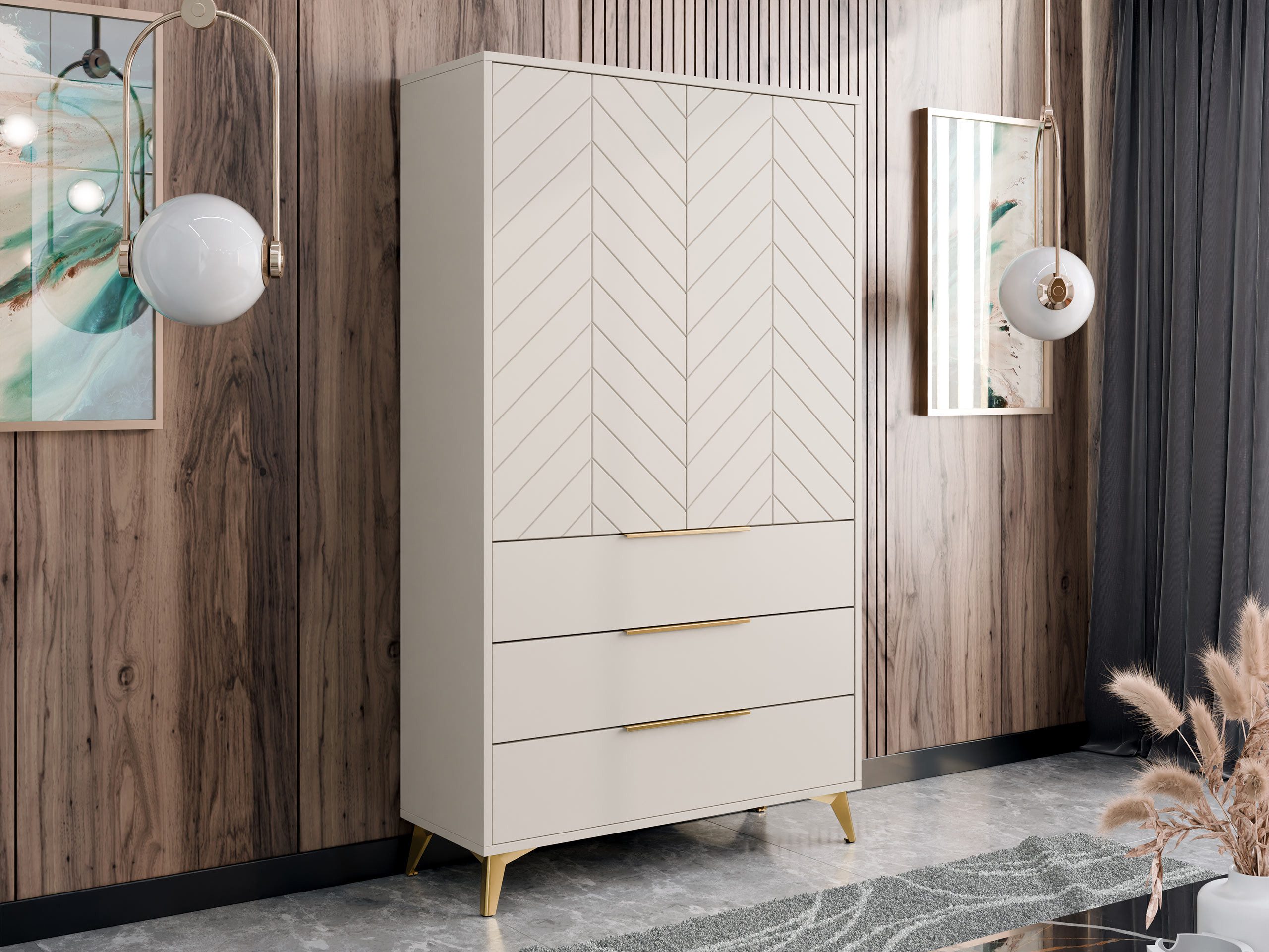 MIRJAN24 Kleiderschrank Xylix 2D3SZ (mit zwei Drehtüren und drei Schubladen günstig online kaufen