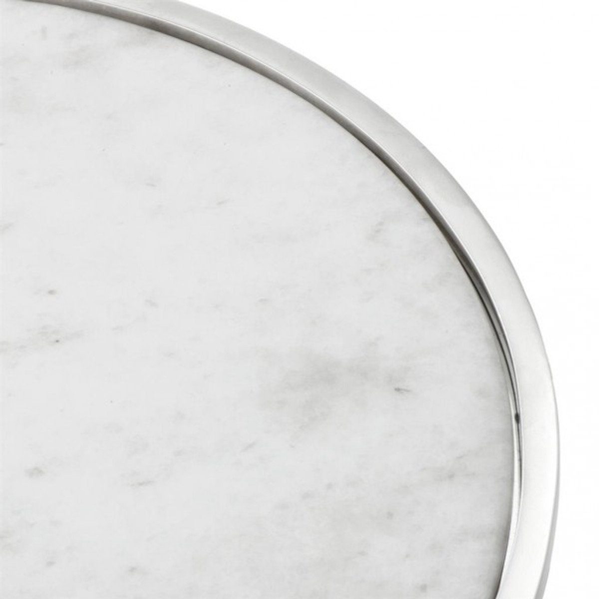 weißem Kuchenglocke Casa Luxus Deco Marmor - Padrino Edelstahl Glasdeckel Ständer Art und Dekoobjekt vernickelt Kuchen mit