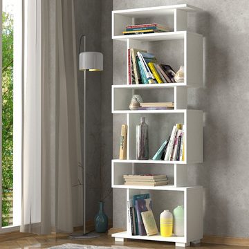 moebel17 Standregal Bücherregal Blok Weiß, mit ausgefallenem Design