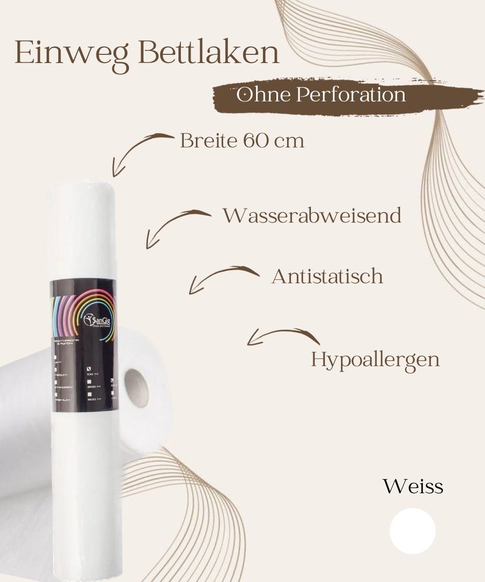 STM Company Bettlaken Einweg Bettlaken in Rolle 0,6x200 m, Gummizug: ohne, günstig online kaufen