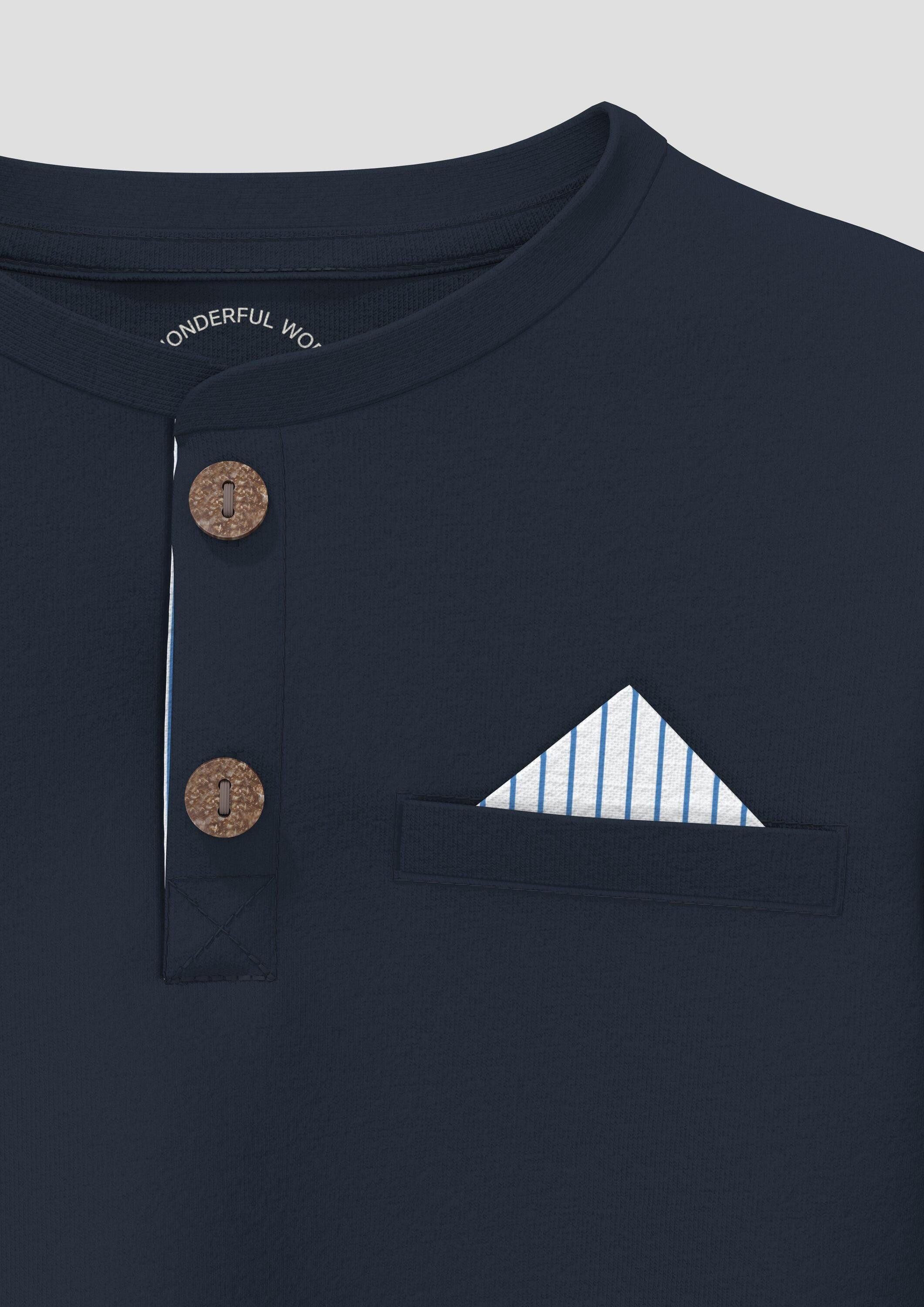s.Oliver Langarmshirt T-Shirt Longsleeve mit Knopfleiste in Layering-Optik
