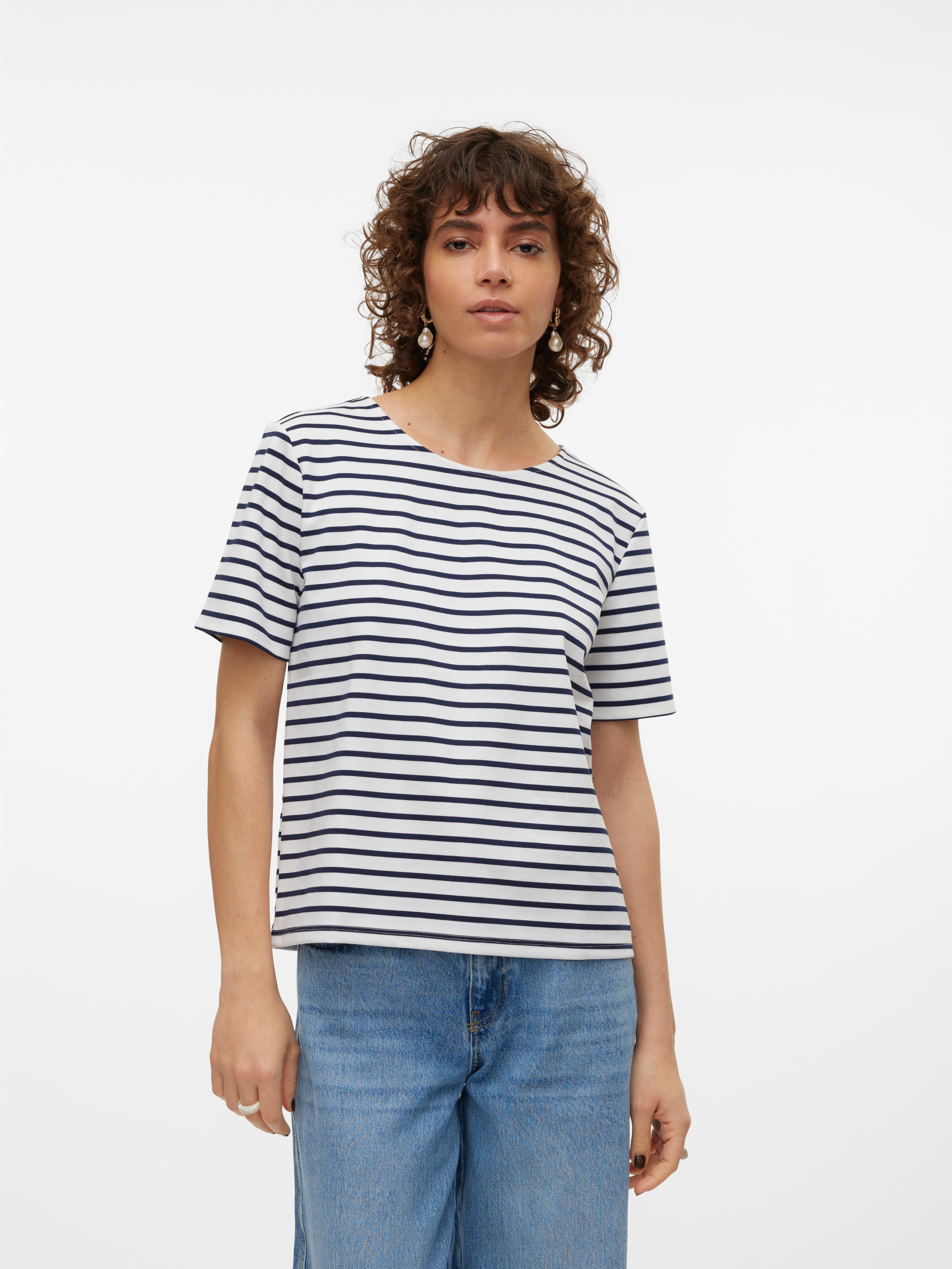 Vero Moda Rundhalsshirt VMABBY SS ZIP günstig online kaufen