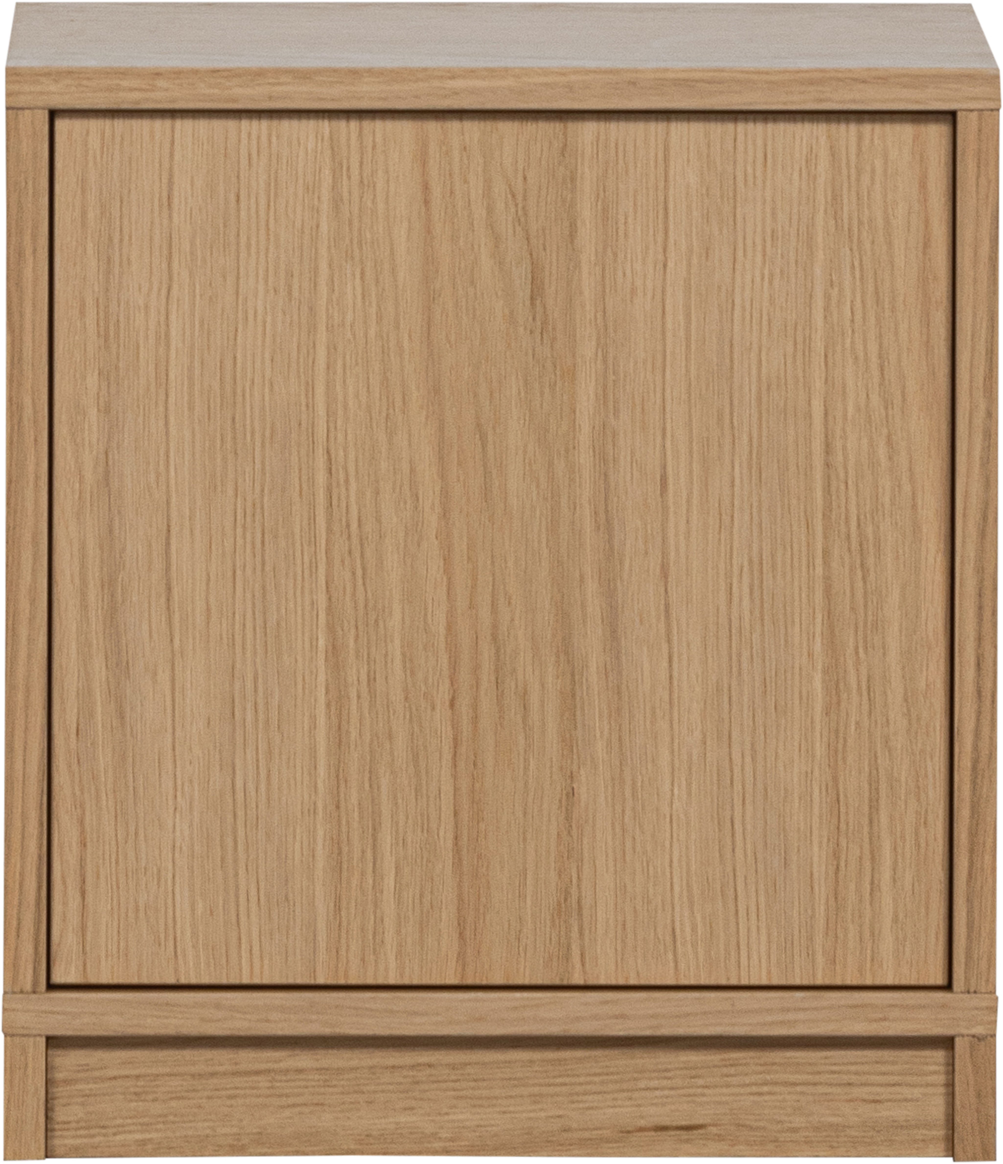 WOOOD Sideboard Modulair mit Eichenfurnier und Druckmechanismus B 40 x T 40 x H 44 cm, Tragkraft 15 kg pro Einlegeboden, kompakte Ausführung