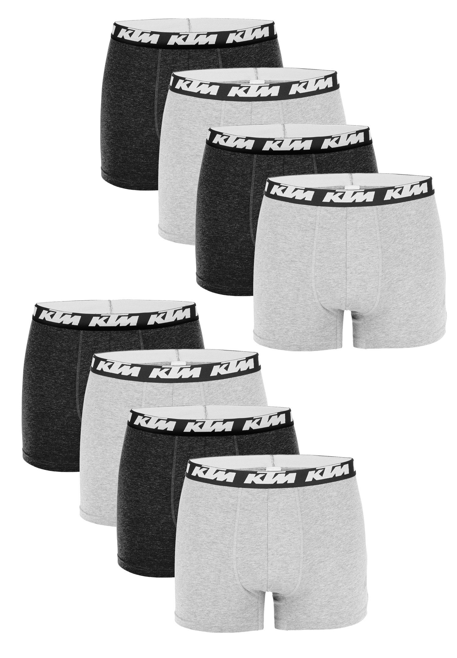 8-St., 8er-Pack) / Light KTM 8er Cotton Grey Boxershorts Dark Boxer Pack Grey (Set, Man