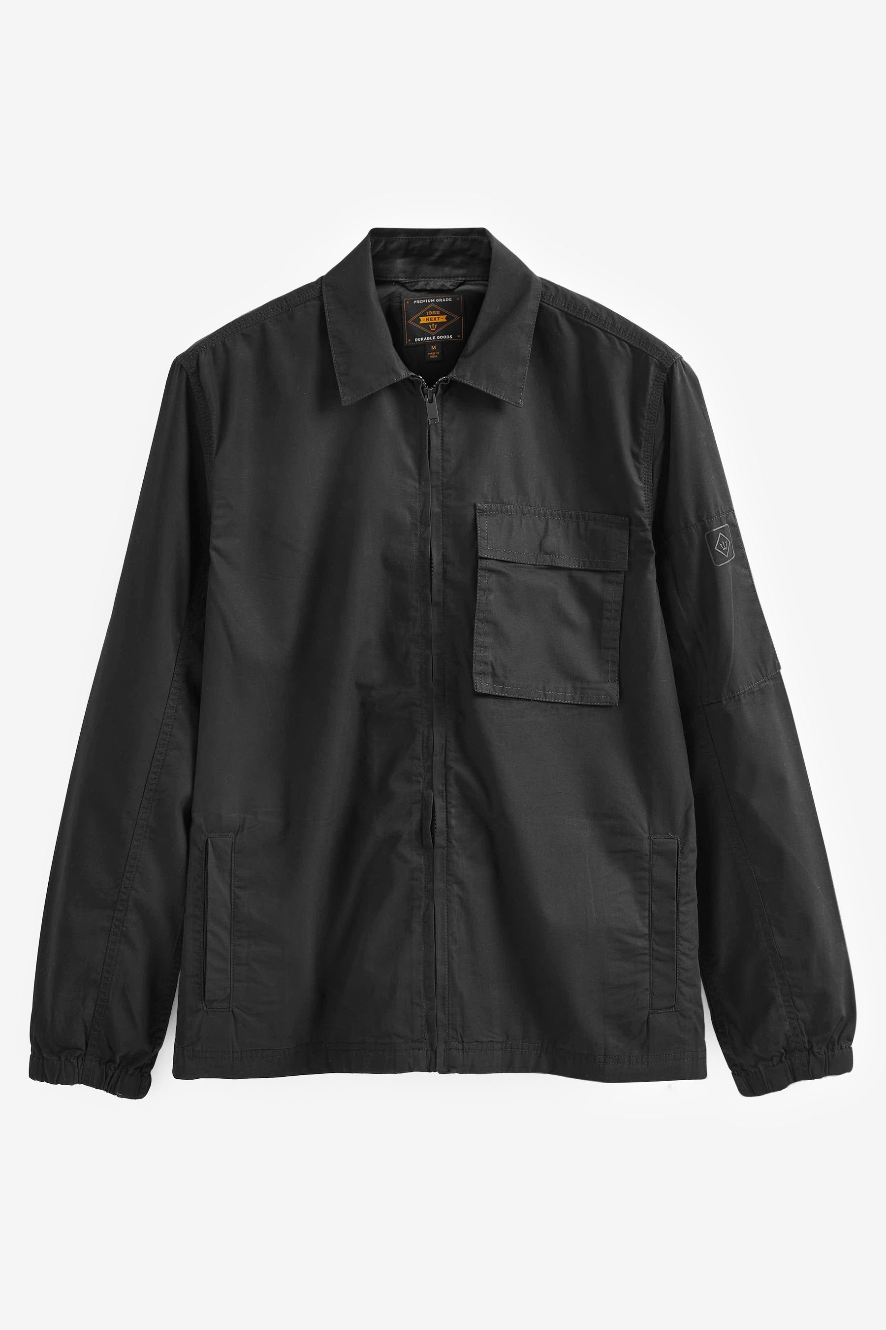 Next Hemdjacke Hemdjacke mit Reißverschluss (1-St) Black