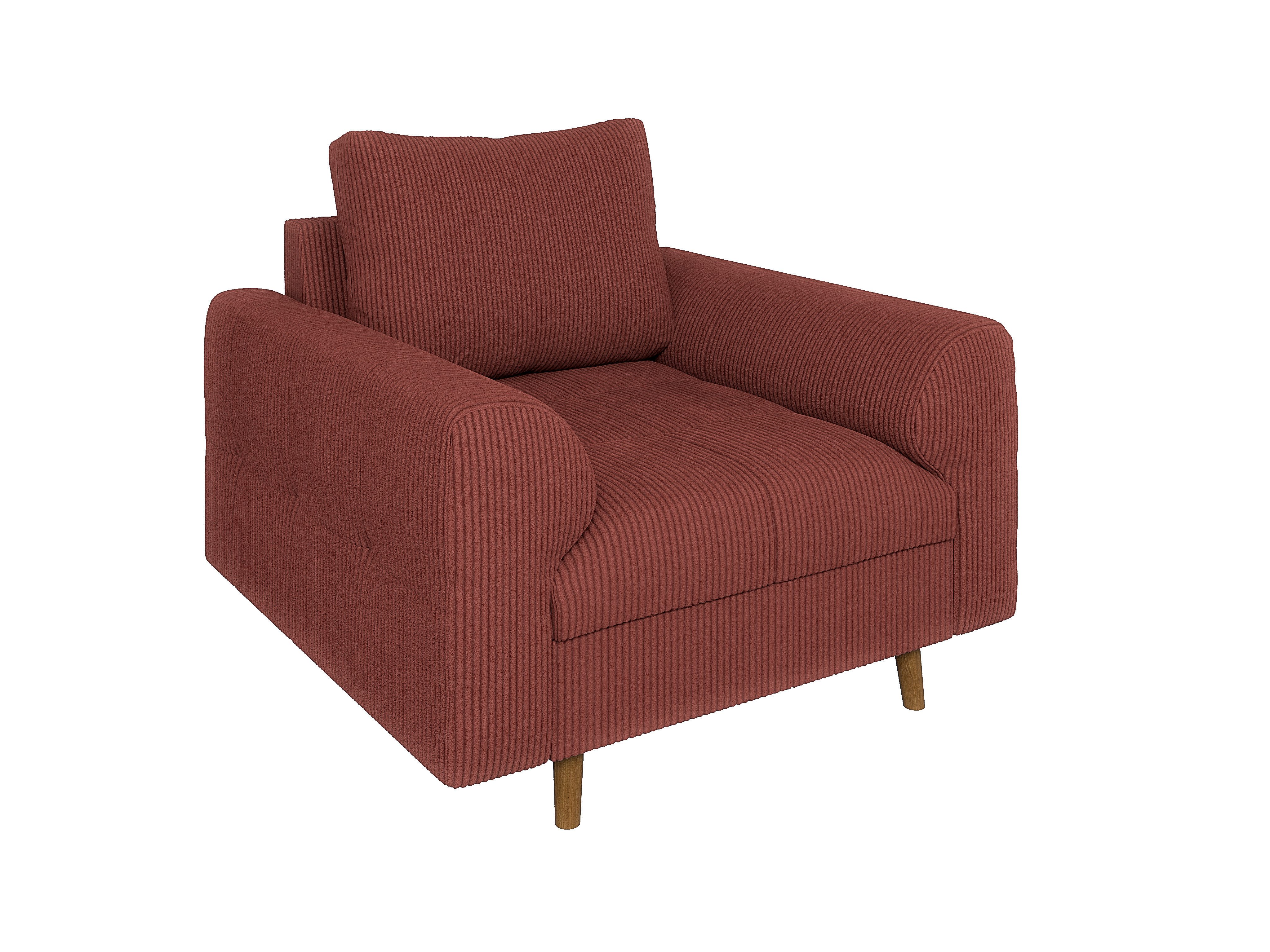 S-Style Möbel Sessel Zara mit Braun Holzfüßen im skandinavischen Stil aus C günstig online kaufen