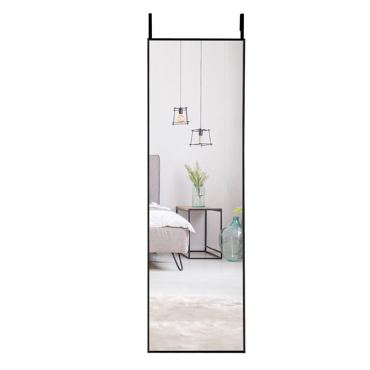 COSTWAY Wandspiegel, Ganzkörper, 37x120cm, höhenverstellbare Hängehaken, günstig online kaufen