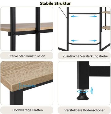 Woltu Eckschreibtisch (1-St), L-Form Computertisch mit 4 Ablagen, Home Office