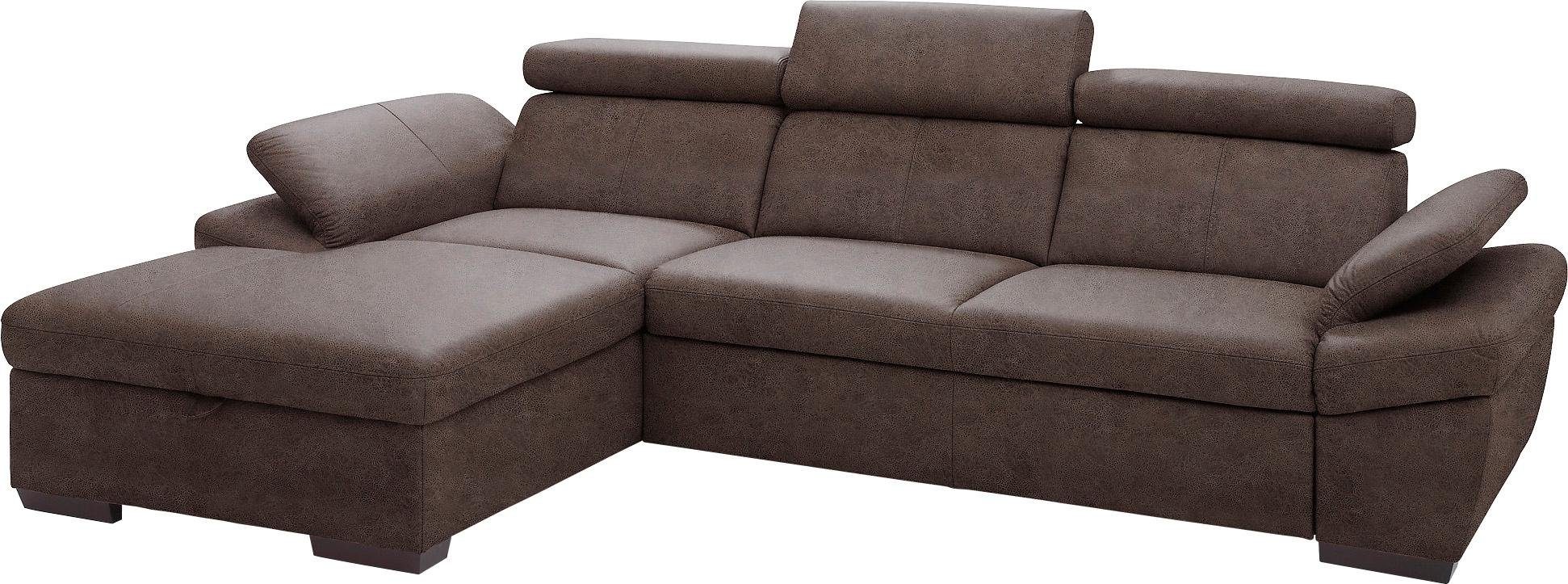 exxpo - sofa fashion Ecksofa Salerno, Funktionssofa, Breite 280cm, hoher Sitzkomfort, L-Form, inkl. Kopf- und Armteilverstellung, wahlweise mit Bettfunktion – Bild 2 von 5