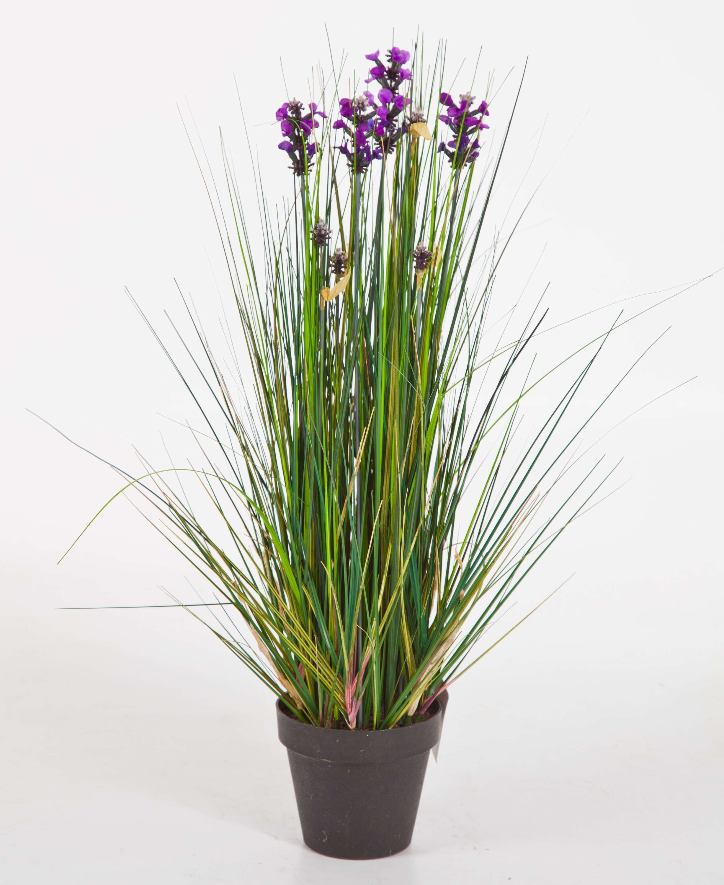 Kunstgras Deko Lavendel Gras, 470 Halmen, 8 Blüten, lila, 60cm, artplants, Höhe 60.0 cm