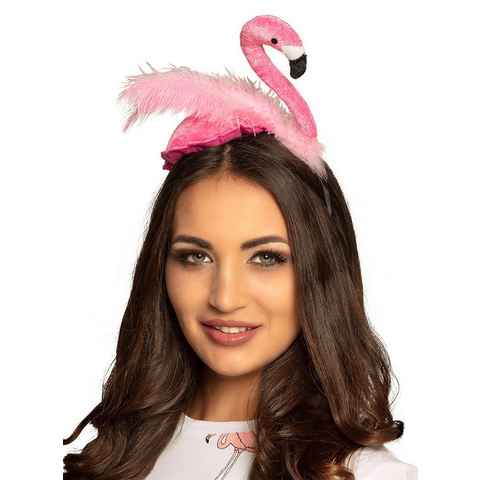 Boland Kostüm Flamingo Haarreif, Extravaganter Haarschmuck für bunte Vögel