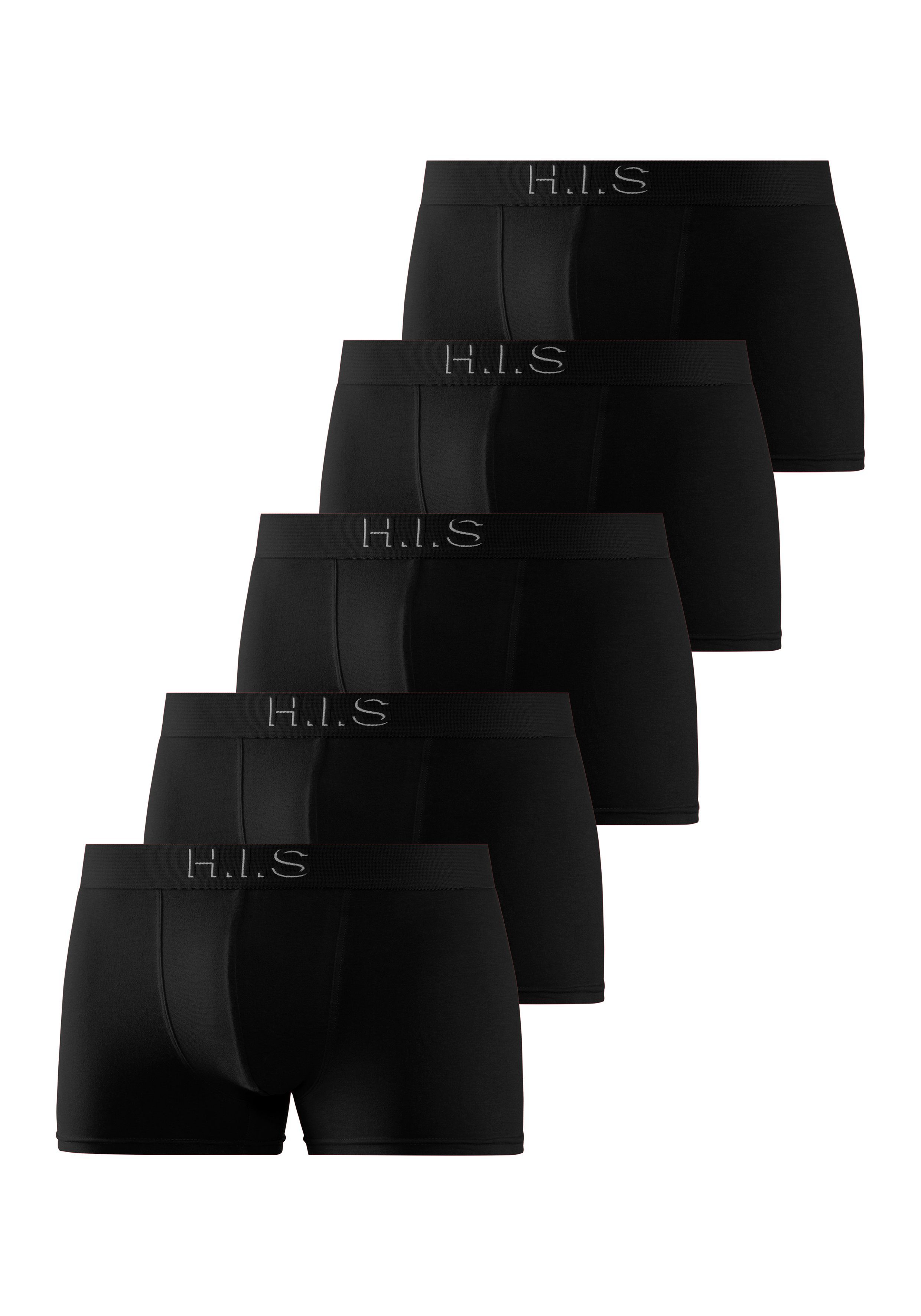 H.I.S Boxer Boxershorts für Herren (Packung, 5-St) Logo Webbund mit 3D Effekt