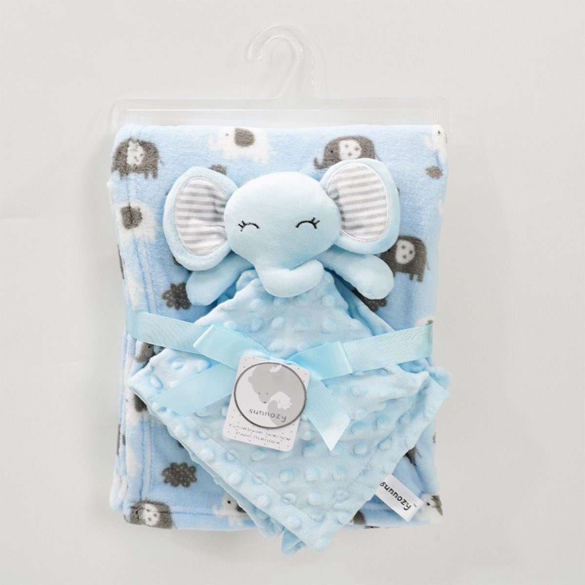 Babydecke Babydecke inklusive Trösterchen Baby Geschenk Mädchen, XDeer, Junge Geschenkset Blau