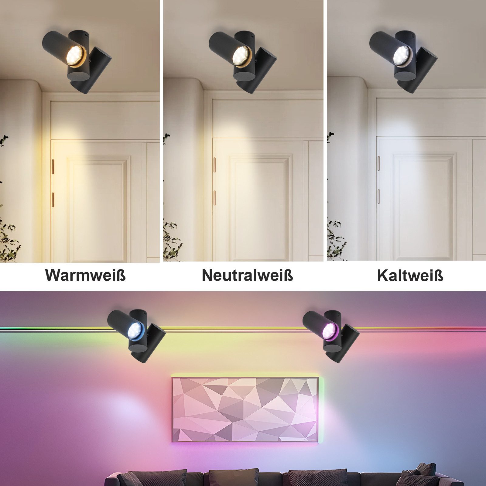 Nettlife Deckenspots 2 Flammig Schwarz Deckenstrahler günstig online kaufen