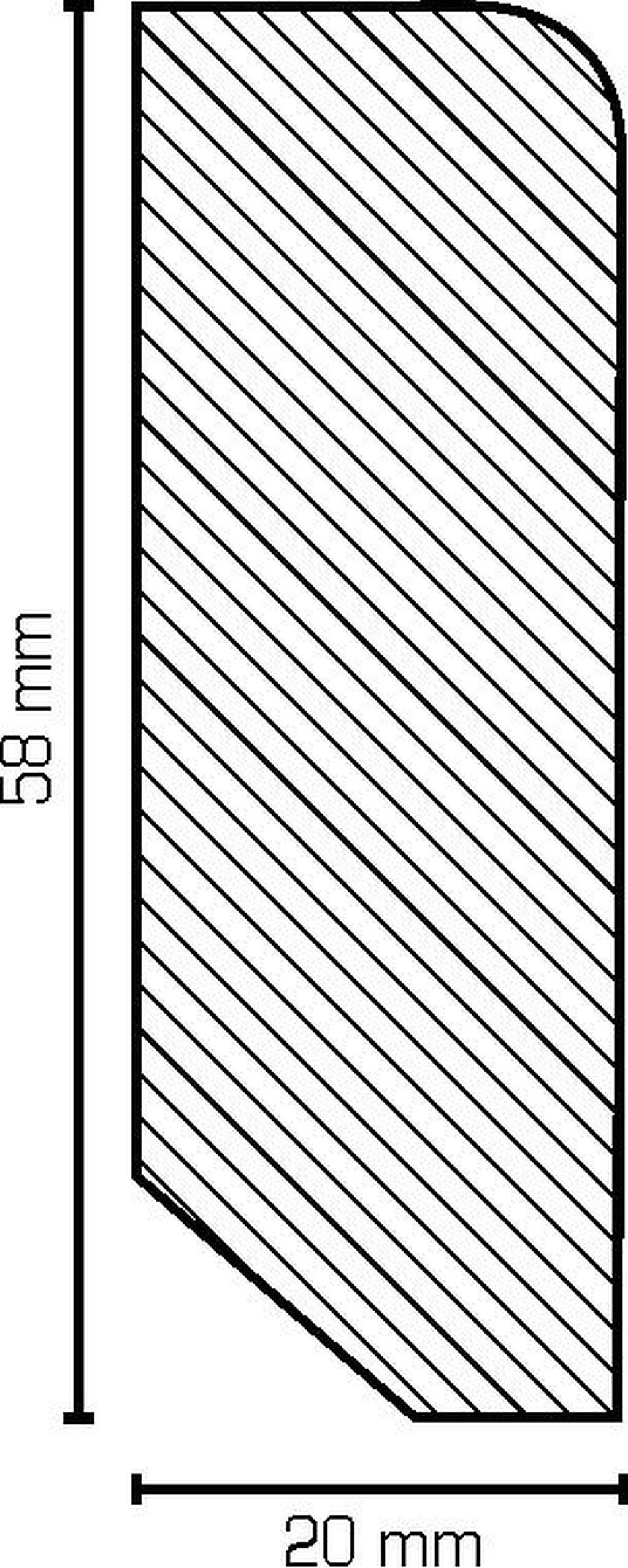 Südbrock Sockelleiste Sockelleiste weiß 20 x 58 Holz Buche Lackiert Fußleiste RAL 9010, L: 240 cm, H: 5.8 cm, 1-St.