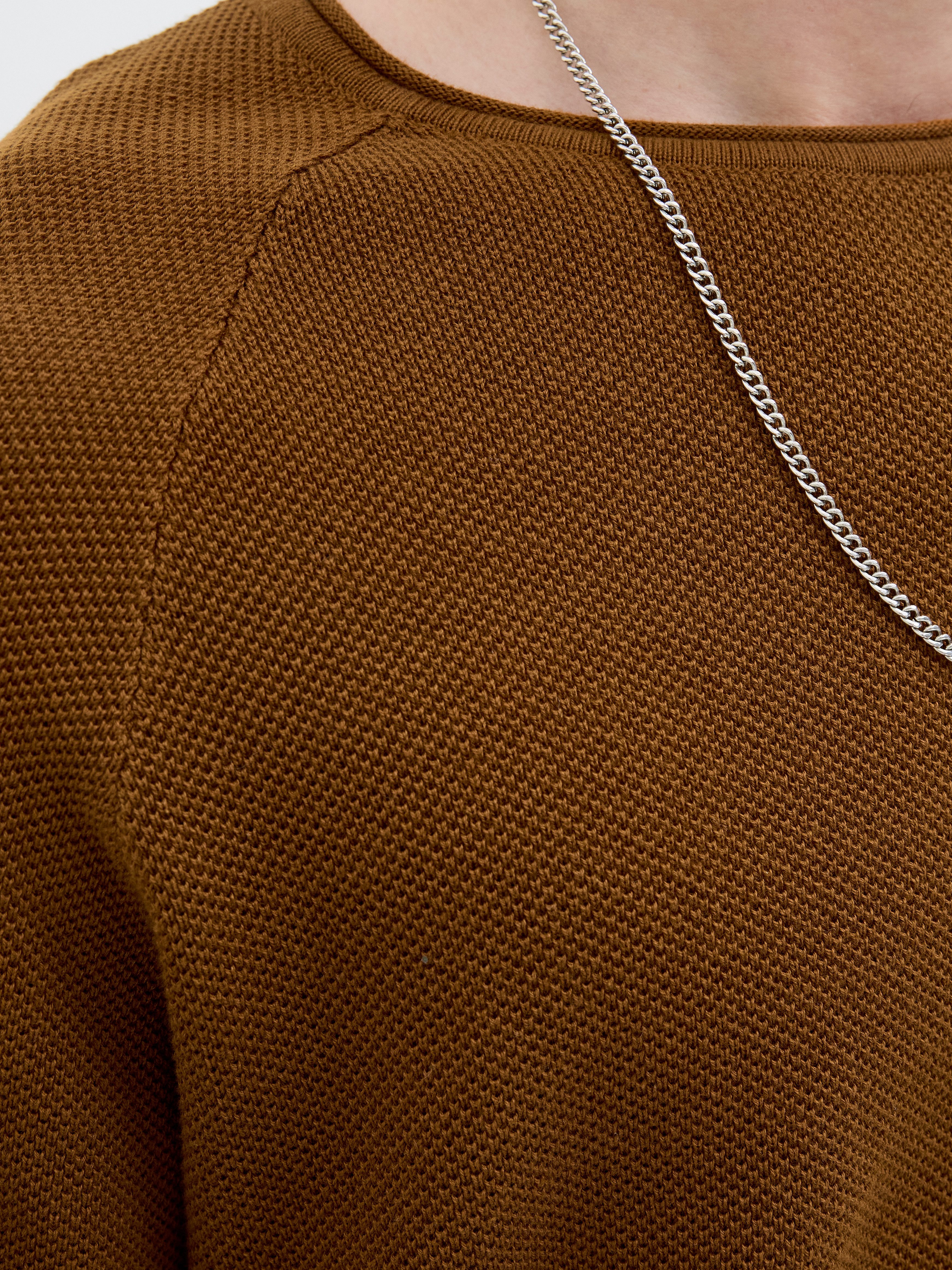 Jack & Jones Rundhalspullover JJEHILL KNIT CREW NECK NOOS Baumwolle, regular fit