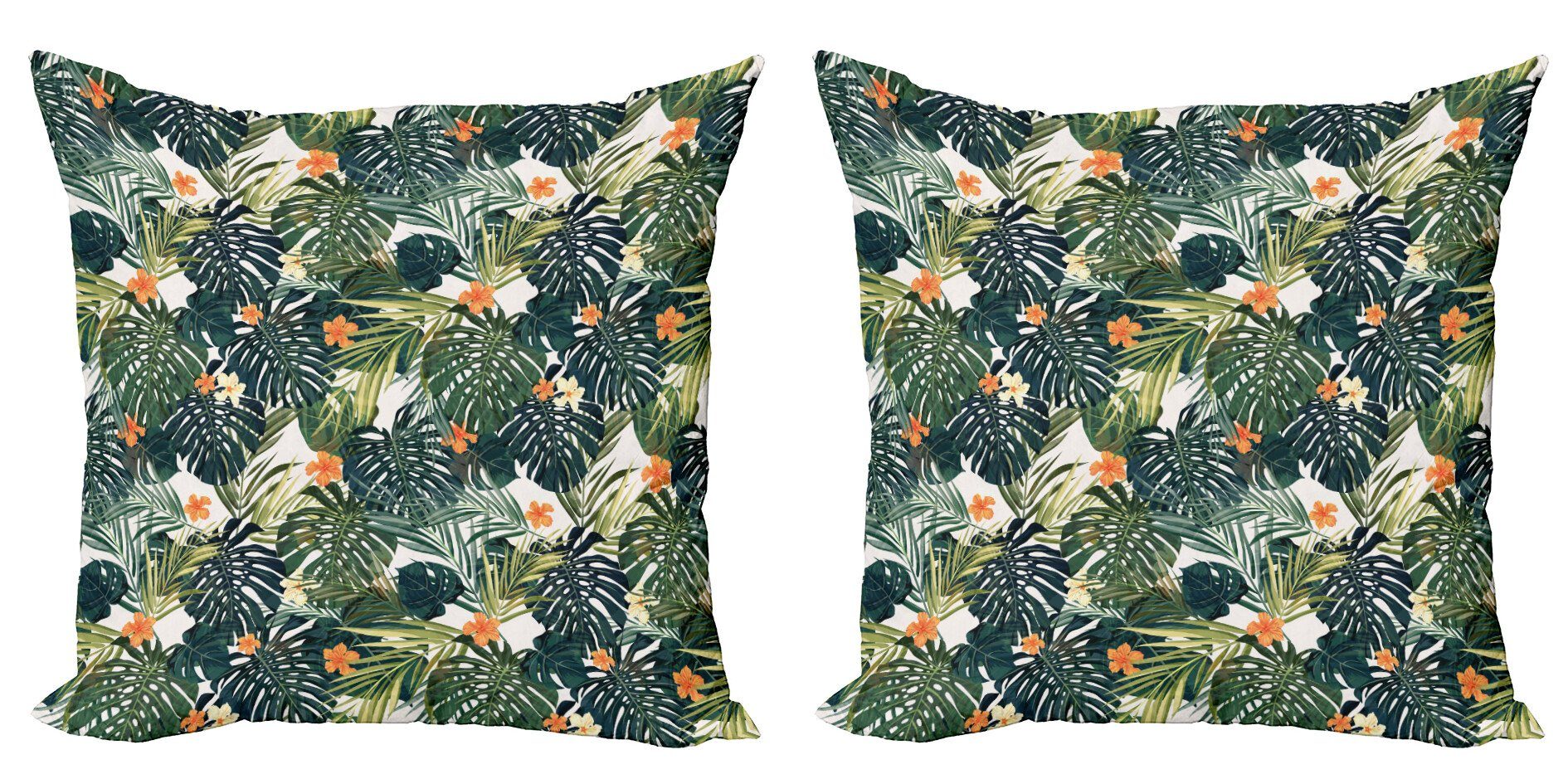 Kissenbezüge Modern Accent Doppelseitiger Digitaldruck, Abakuhaus (2 Stück), Blumen Botanic Tropic Blätter