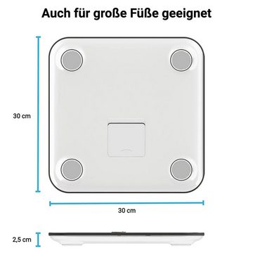 Fitleap Personenwaage Fitleap Waage mit Körperfett- & Muskelanalyse bis 180kg, mit großen D…