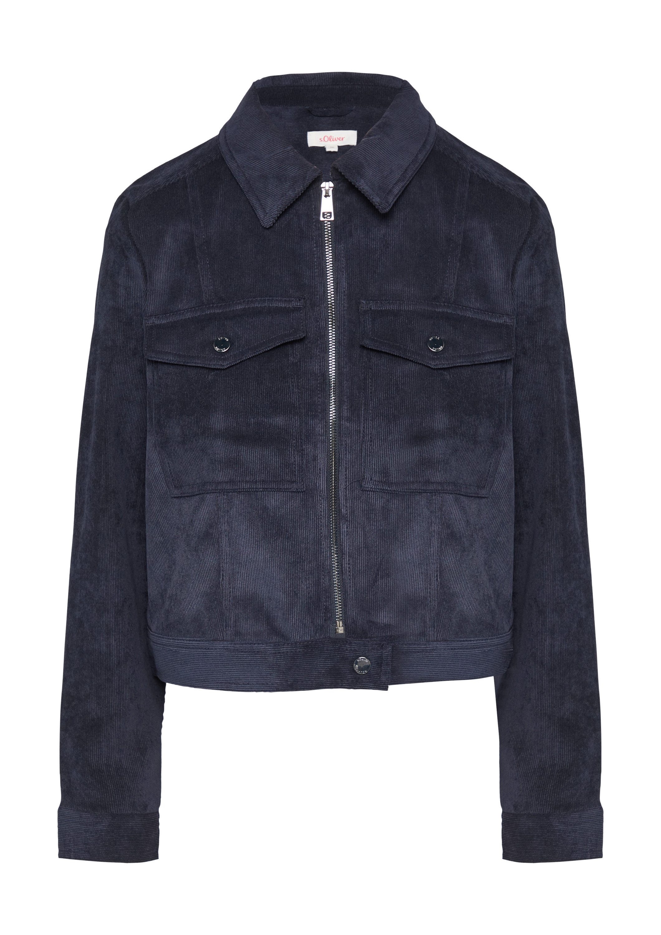 s.Oliver Funktionsjacke Indoor-Jacke Kurze Feincordjacke mit aufgesetzten T günstig online kaufen
