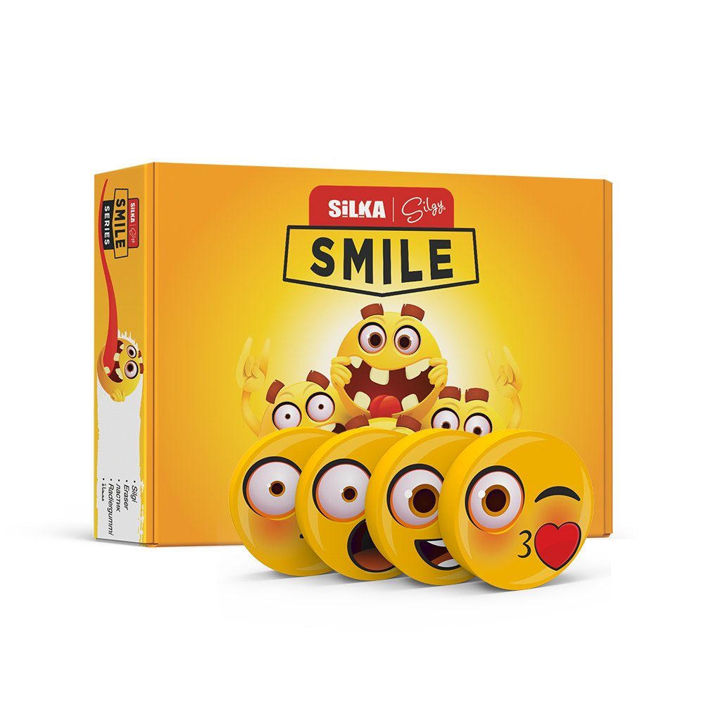SiLKA Radiergummi Silka 36 Stück Smile Radiergummis, Set EN71