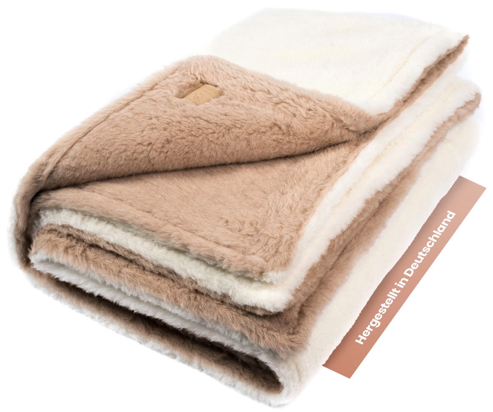 Wohndecke Voluminöse Alpakadecke La Paz aus Alpakawolle mit Wendeoptik, Ritter Decken, flauschige Plüschdecke, Wolldecke, extra warm, weitere Größen & Farben