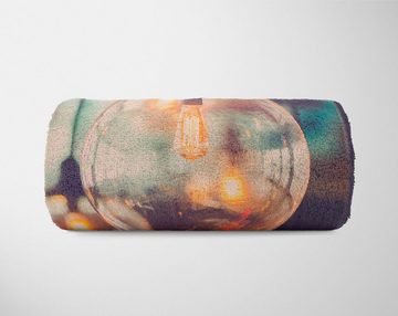 Sinus Art Handtücher Handtuch Strandhandtuch Saunatuch Kuscheldecke mit Fotomotiv Große Glühlampe Lo, Baumwolle-Polyester-Mix (1-St), Handtuch