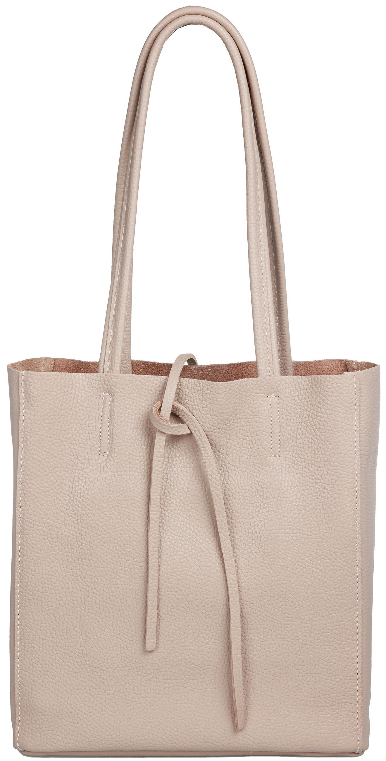 Caspar Schultertasche Mittelgroße Leder Shopper Damen Tasche - CLASSIC LINE - Modell No.814, casual, leicht & unempfindlich - 100% Echtleder - Handmade in Italy
