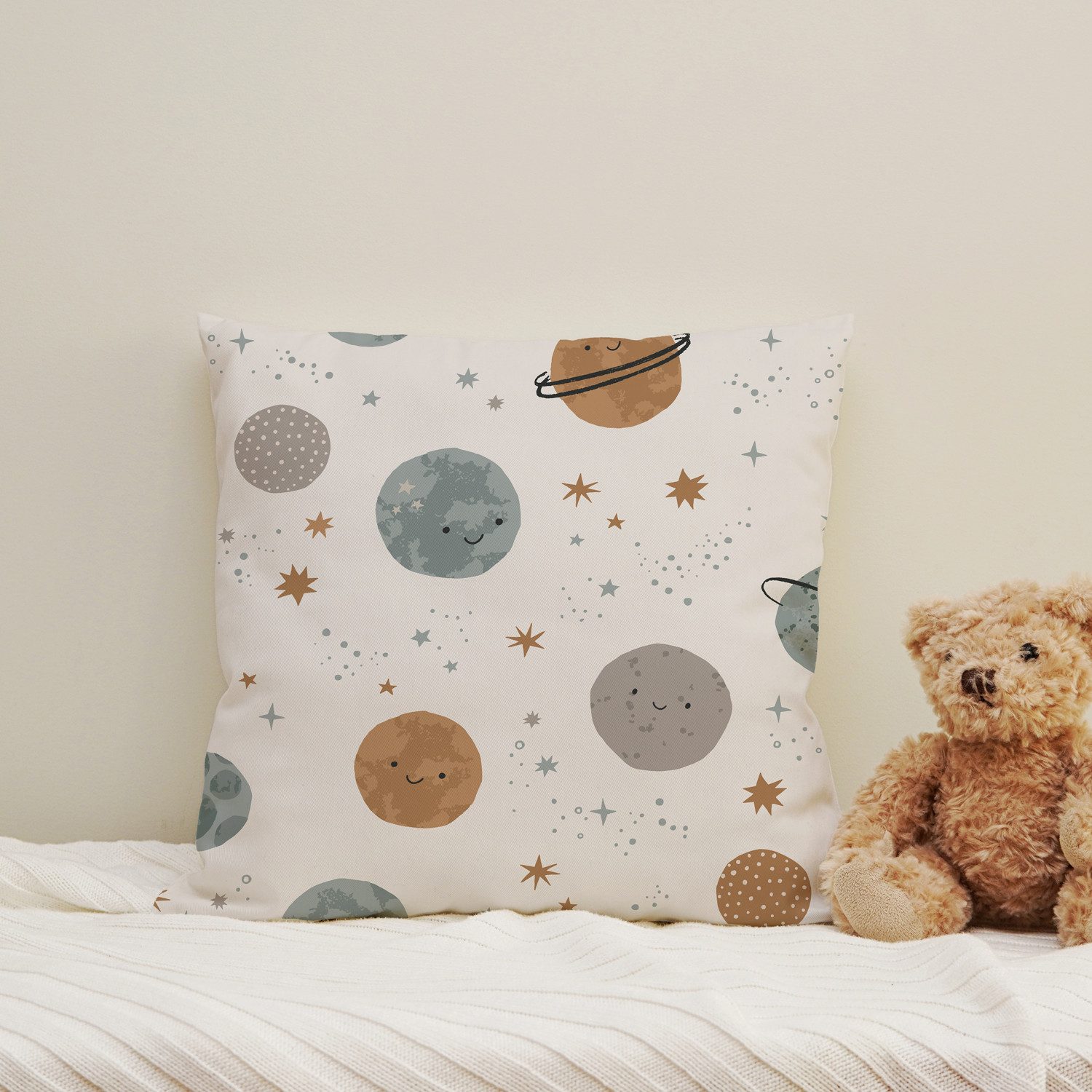 queence Декоративные подушки Sternensystem, Подушкиhülle mit HD Premium Druck, geruchsneutral, 40x40cm