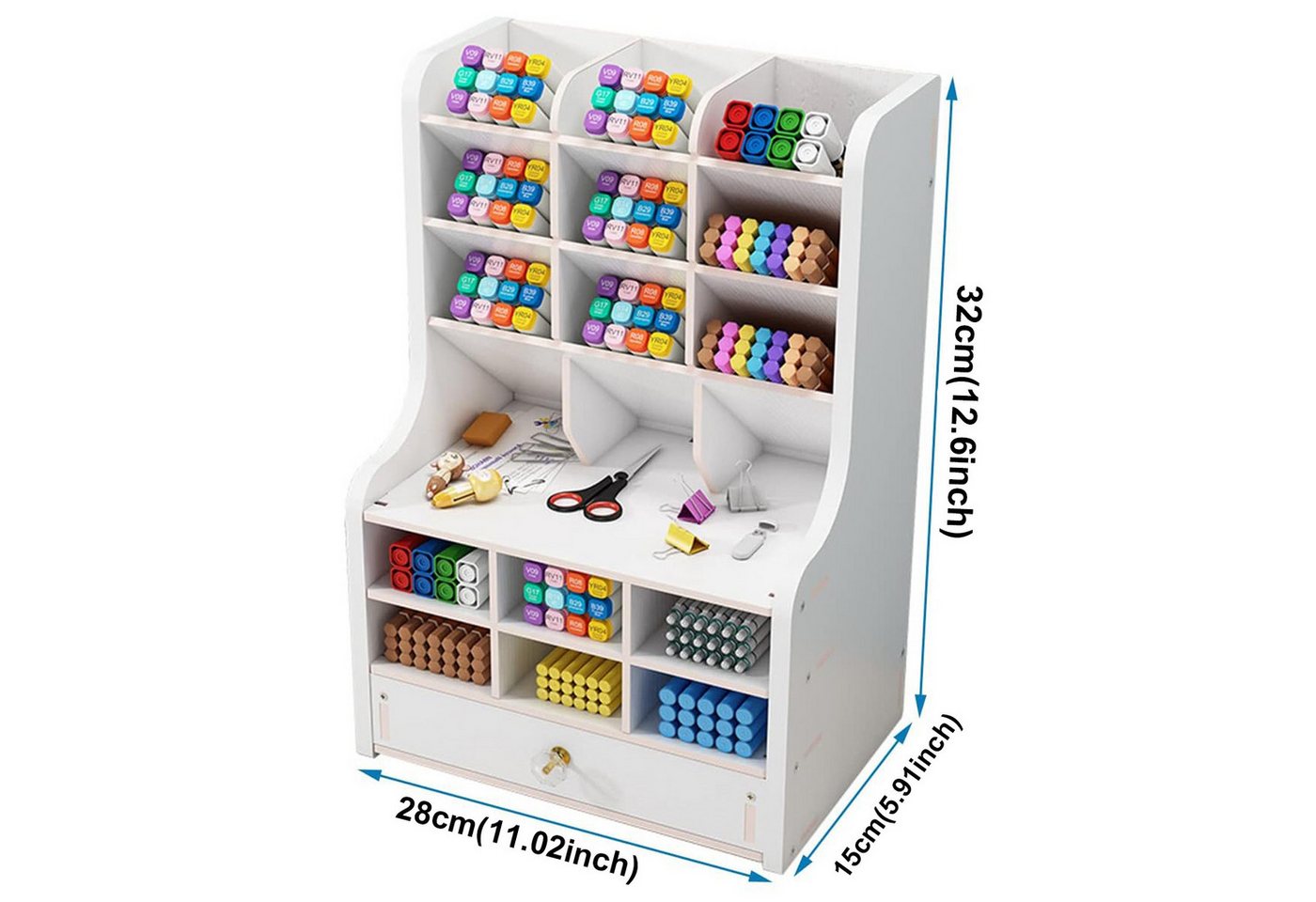 Thumbnail - MODFU Organizer Schreibtisch Multifunktionaler Stiftehalter Aufbewahrungsbox (28x15x32 cm platzsparend und multifunktion...