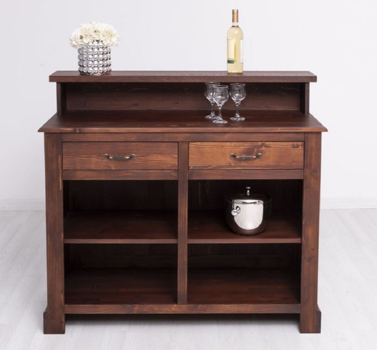 Barschrank Casa Padrino Landhausstil Bar Theke Braun 120 cm - Bar Möbel