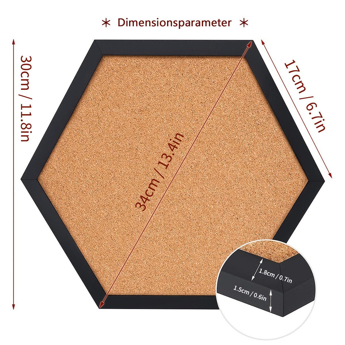Agger Pinnwand Filz Pinnwand, 2er-Pack, Korktafel, Visionboard, Fotowand, (2-tlg), & Memoboard für Büro, Kinderzimmer & Schule, Haferfarben