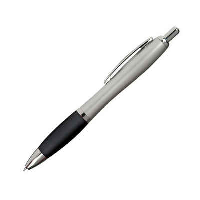 Livepac Office Kugelschreiber 20 Kugelschreiber / mit satiniertem Gehäuse / Farbe: silber-schwarz