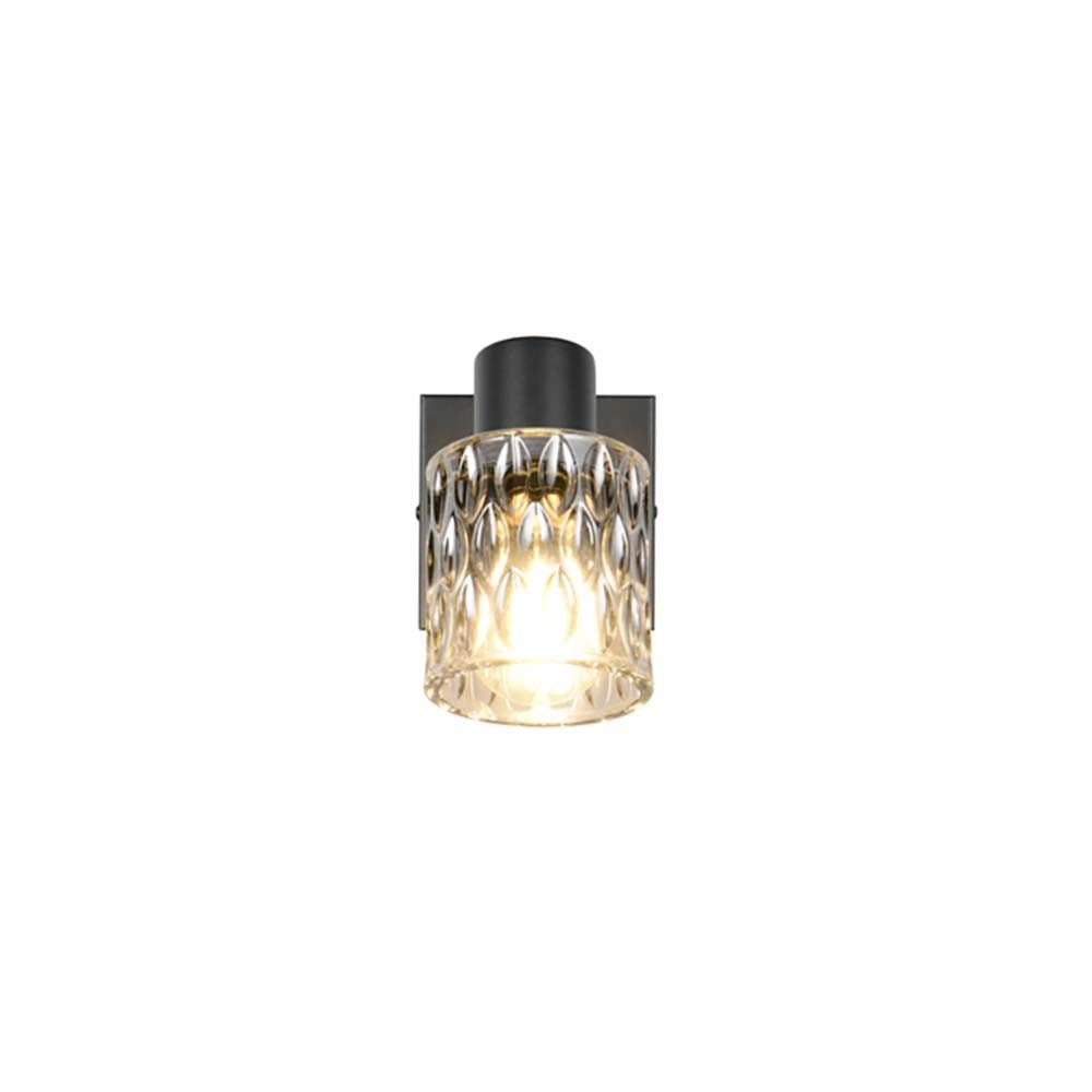 Reality Leuchten Wandstrahler, Leuchtmittel nicht inklusive, Wandlampe Wandstrahler Flurleuchte Metall schwarz matt Schalter Glas