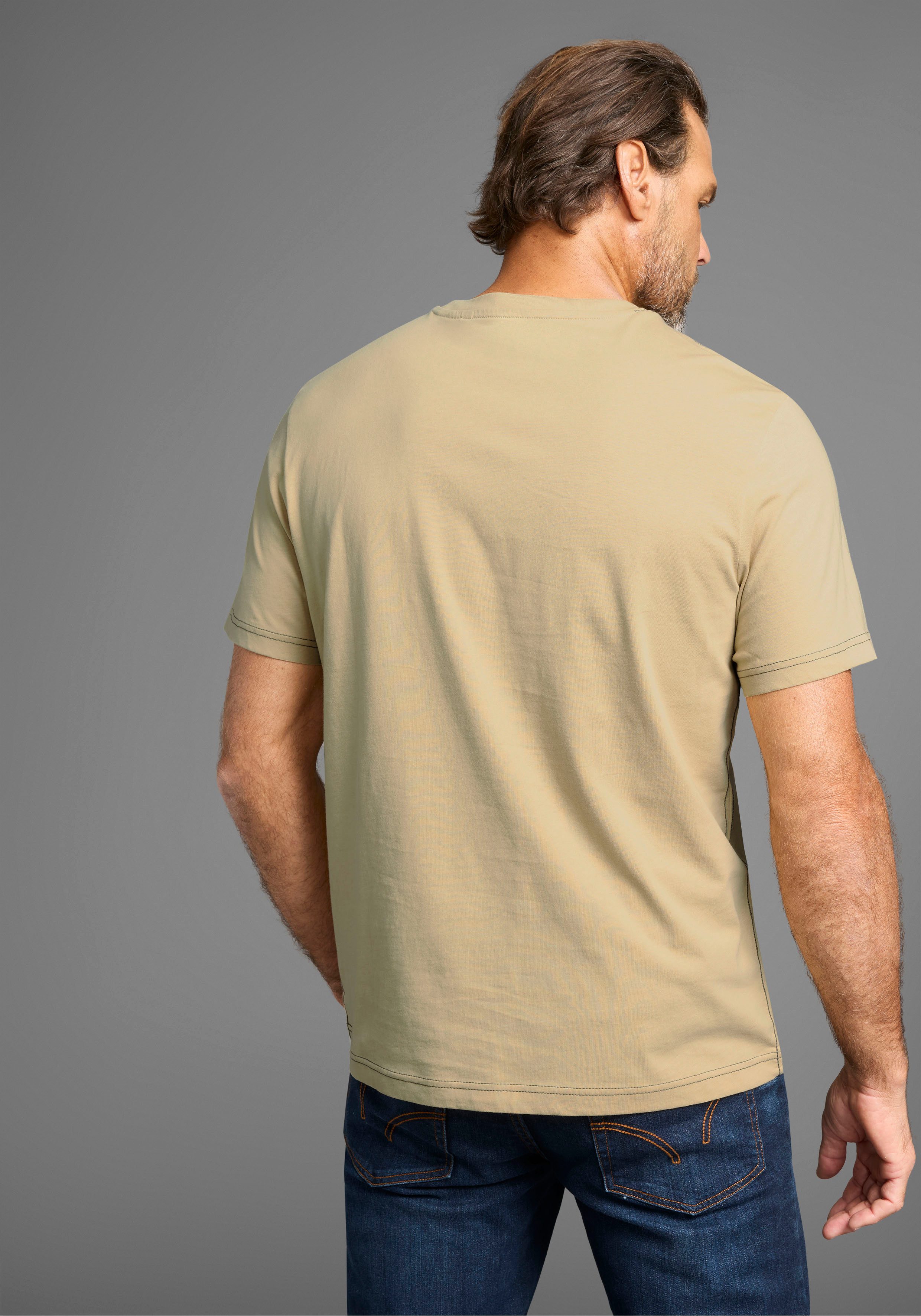 Man's World T-Shirt mit Kontrastnähten und günstig online kaufen