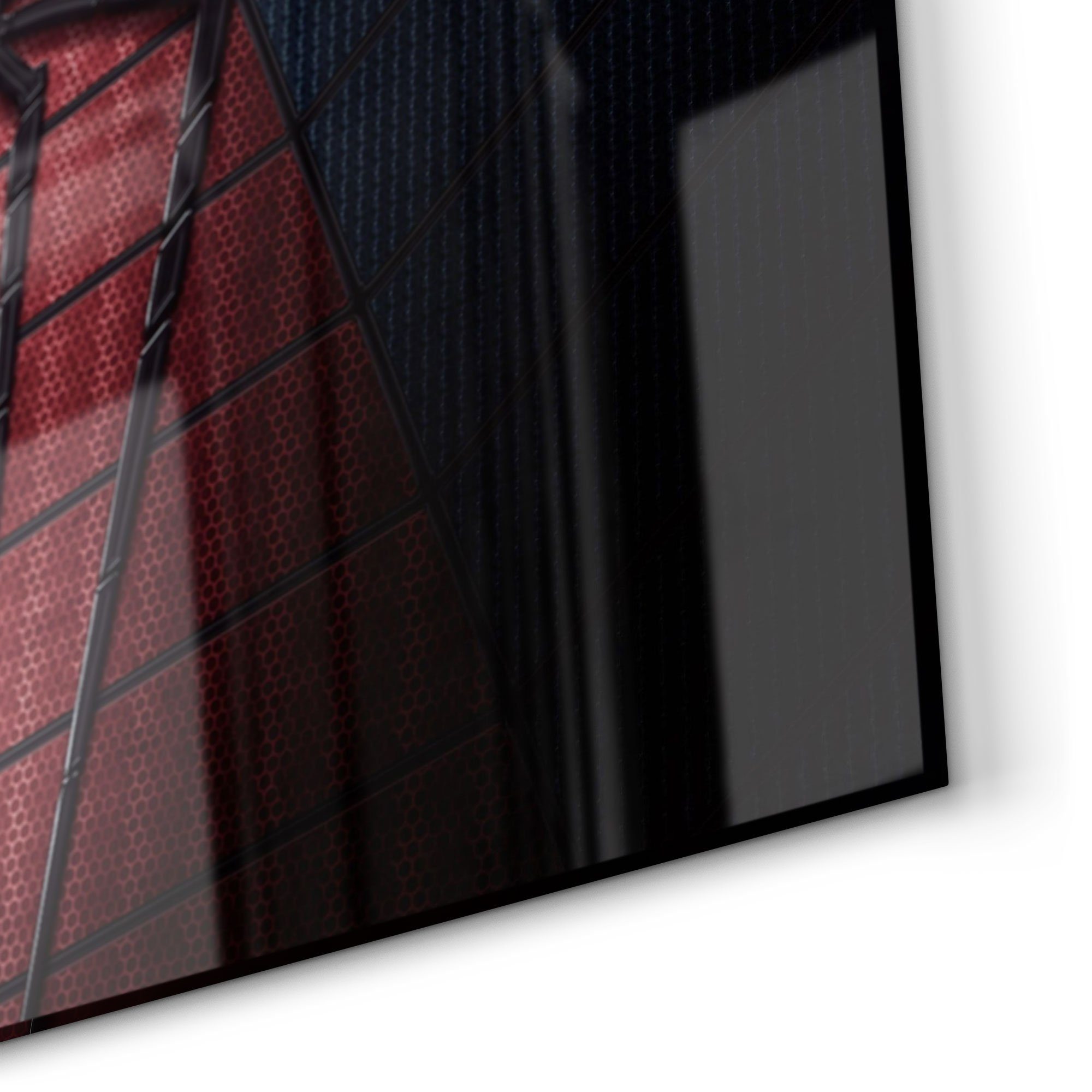 DEQORI Küchenrückwand Glas 'Spider-Man Nahaufnahme', Herdblende Badrückwand Spritzschutz