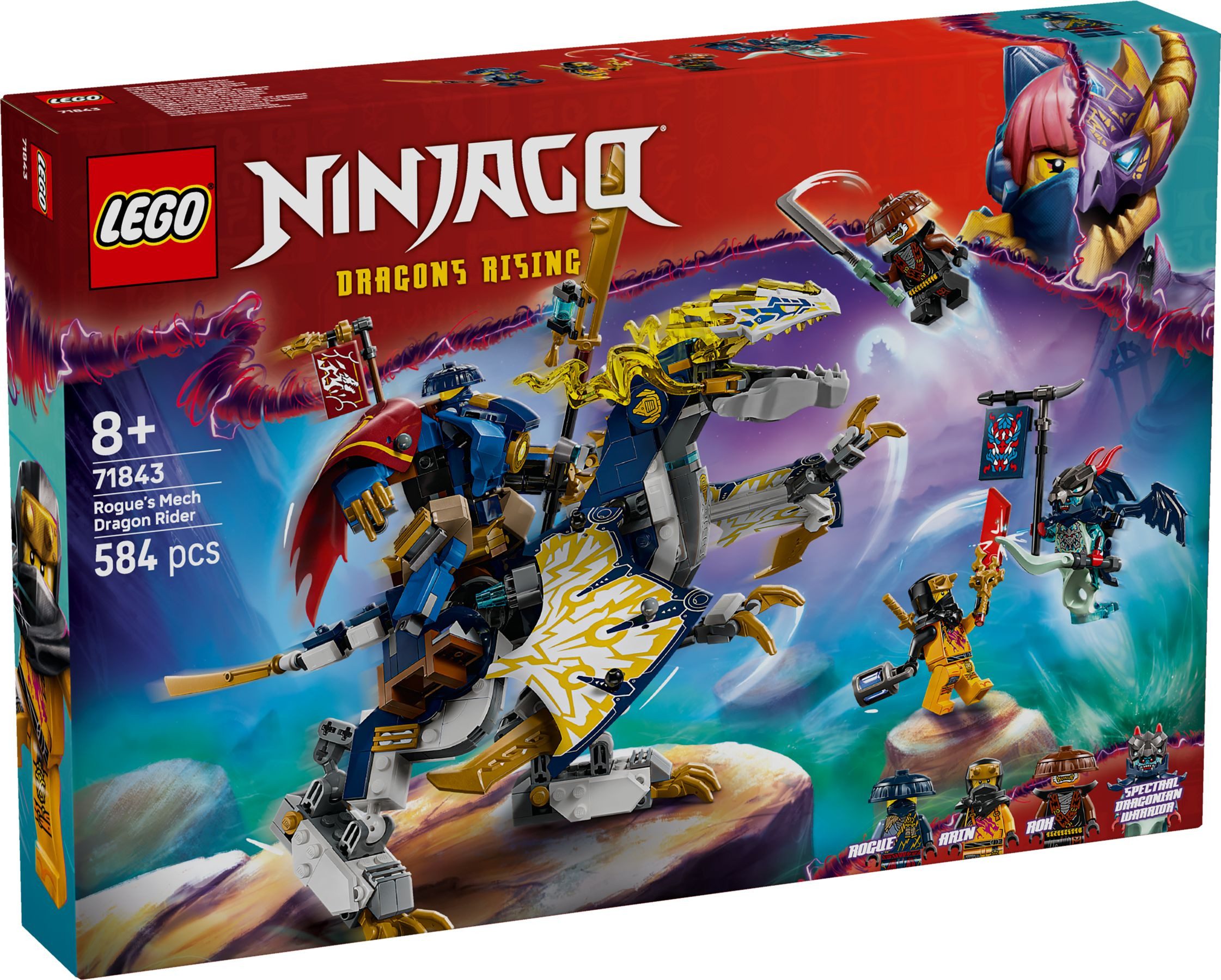 LEGO® LEGO® NINJAGO® 71843 Rogues Mech-Drachenreiter Konstruktionsspielsteine, (584 St)