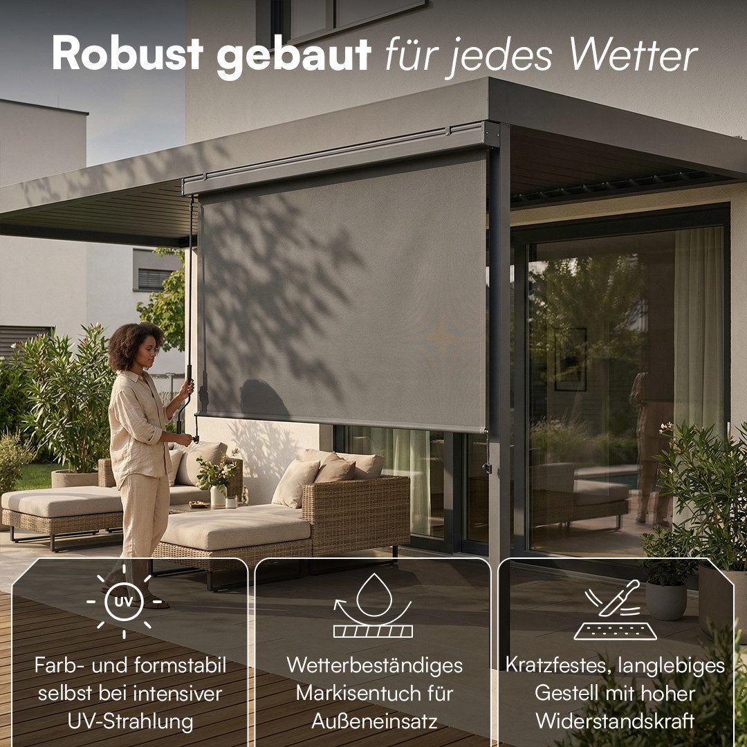STEELSØN Senkrechtmarkise Azurian, Sichtschutz, Windschutz, Sonnenschutz (Anthrazit, 160x250 cm) Vertikalmarkise, verfügbar in verschiedenen Größen – Bild 5 von 5