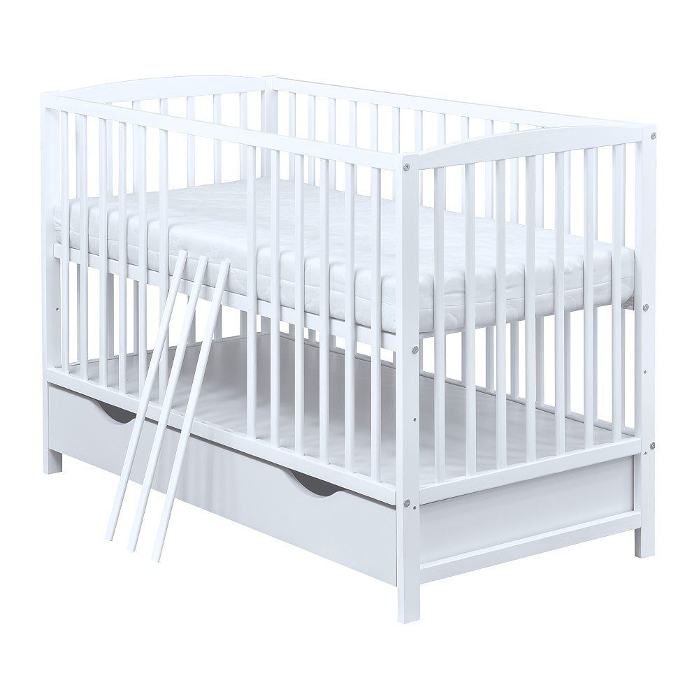 Baby-Delux Babybett Milo Bettkasten Schutzgitter, Kinderbett 60x120 cm weiß günstig online kaufen
