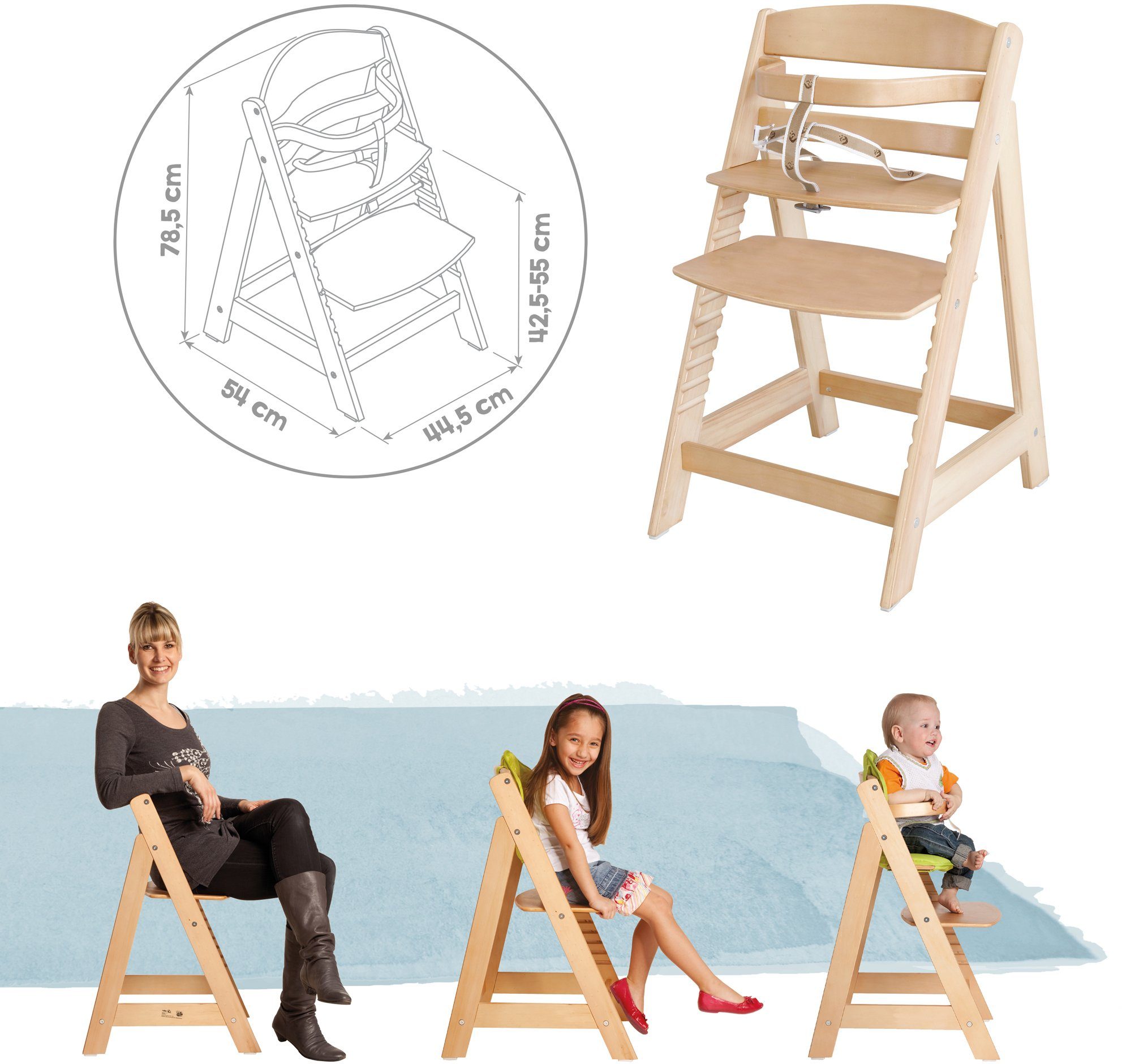 roba® Hochstuhl Treppenhochstuhl Sit up III, natur, aus Holz – Bild 3 von 5