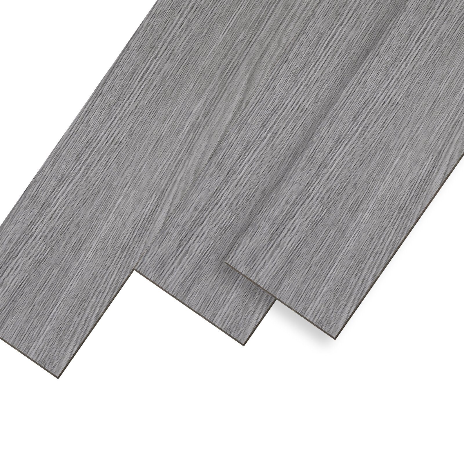 UISEBRT Vinylboden PVC Bodenbelag Selbstklebend Holz-Optik Dekor-Dielen Grau